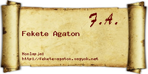 Fekete Agaton névjegykártya